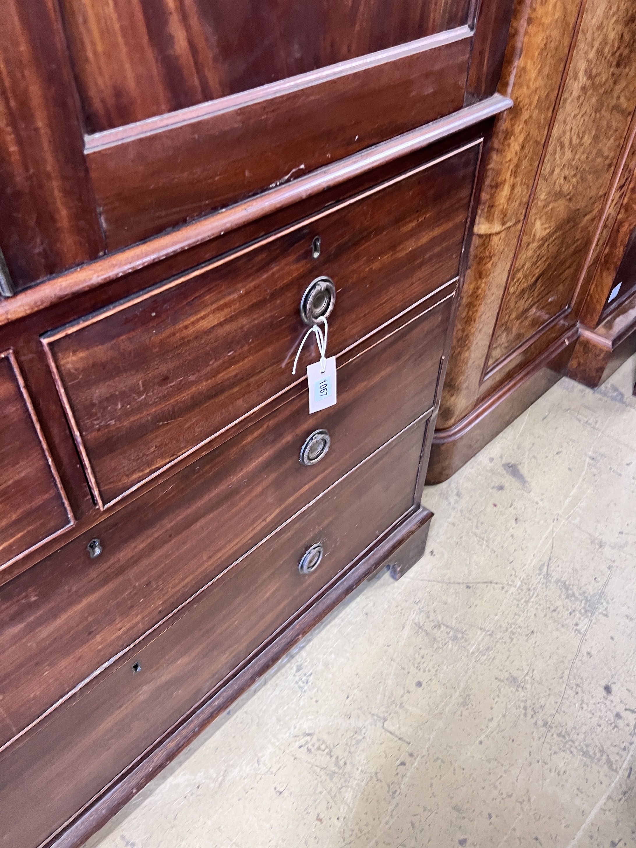 A modern cherrywood double sleigh bed, width 164cm